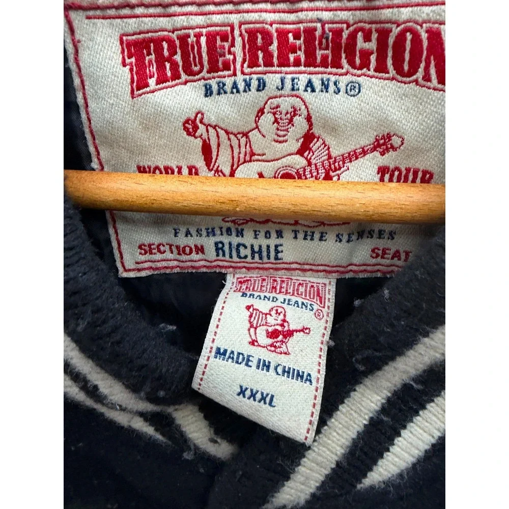 Vintage True Religion Richie Letterman Basketball Varsity Jacket Mens Size XXXL